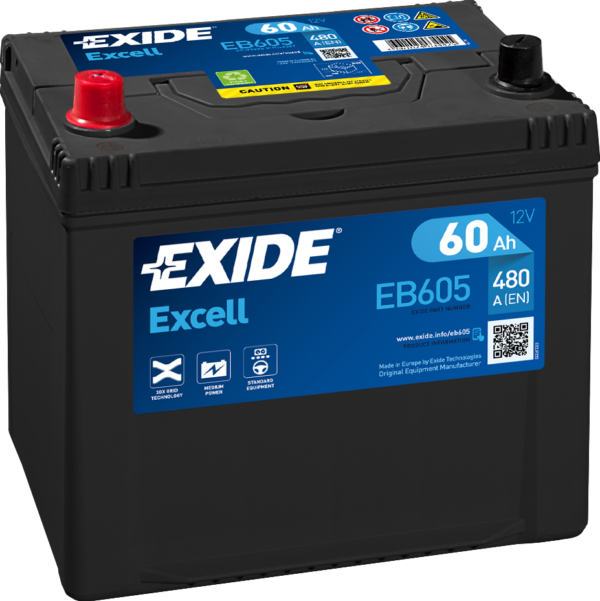 EB605 Aku Exide 60Ah 480A