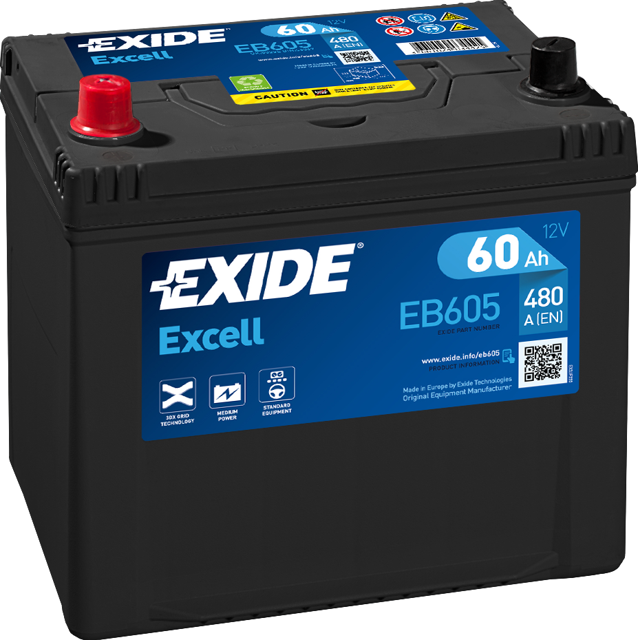 EB605 Aku Exide 60Ah 480A