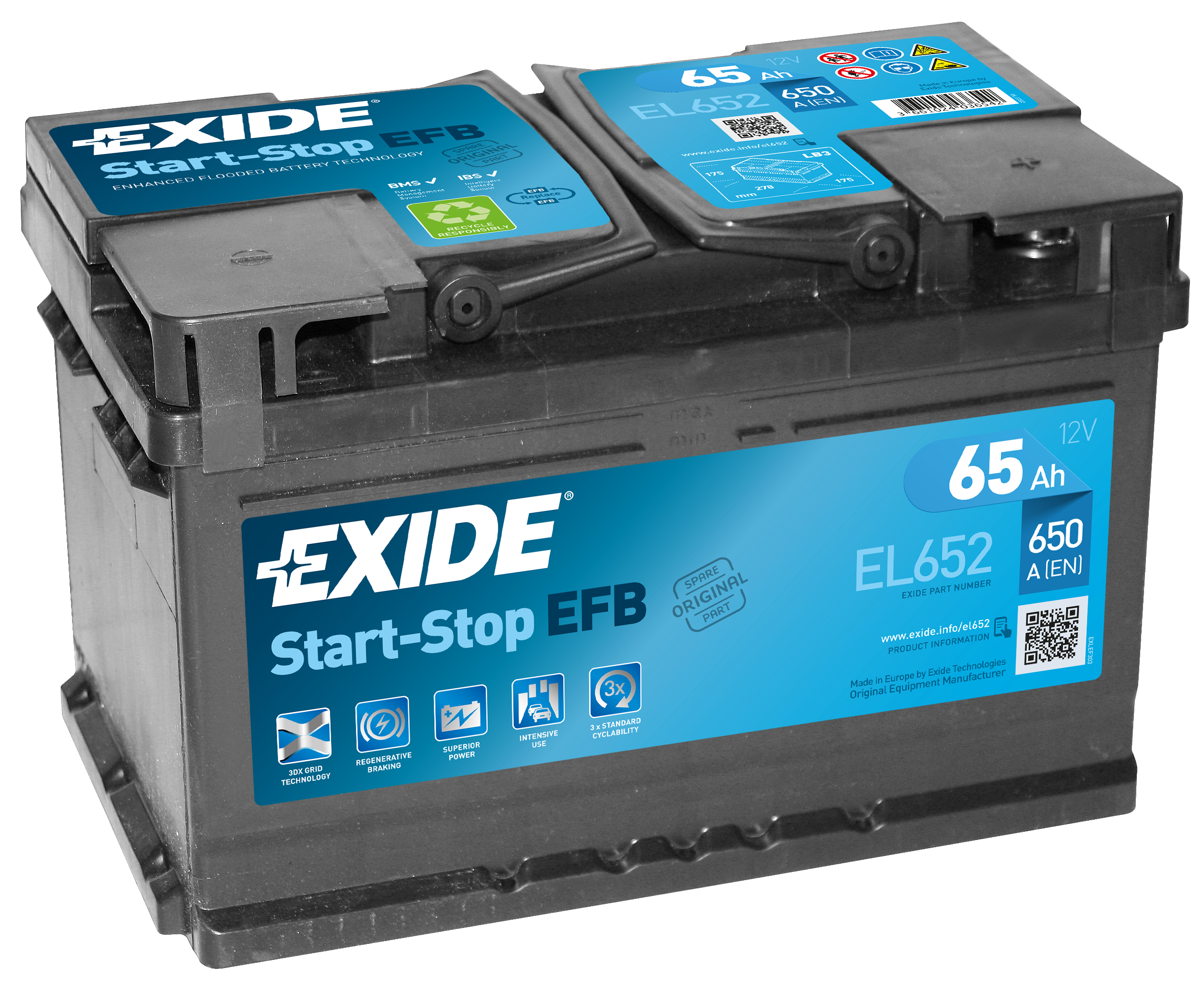 Aku el652 efb start-stop exide